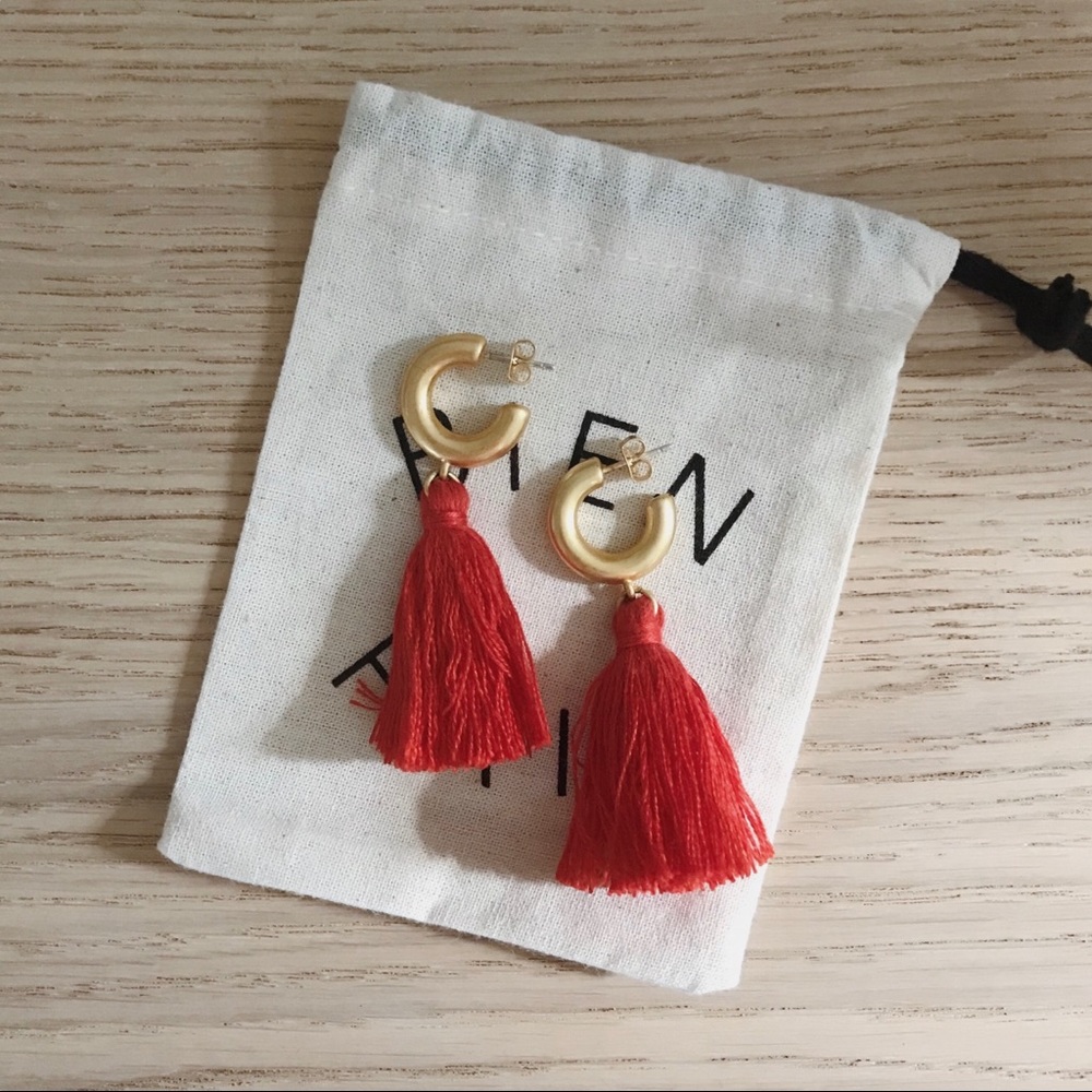 Madewell Red Tassel Earrings
